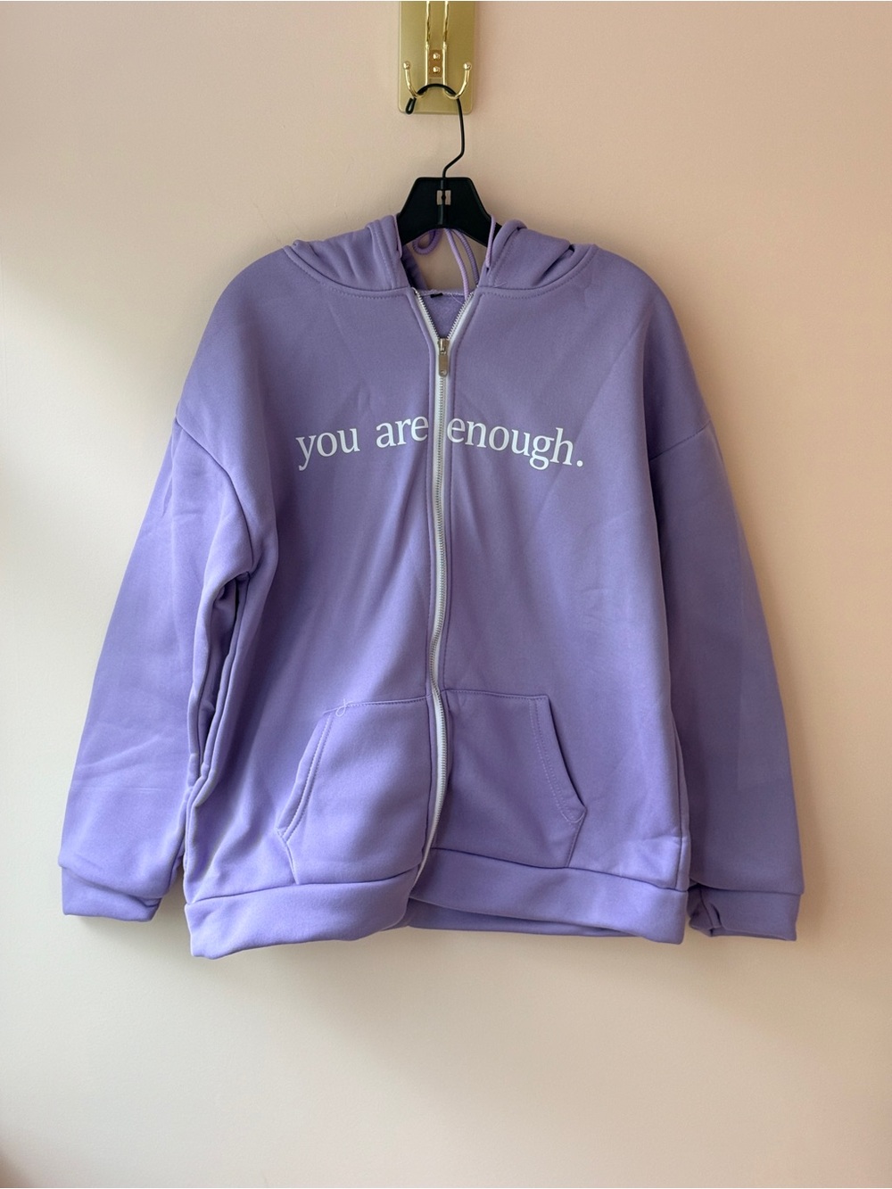 Dear Person Co. Lavender Zip-Up Hoodie | “You’re Enough”| Unisex L | NWT